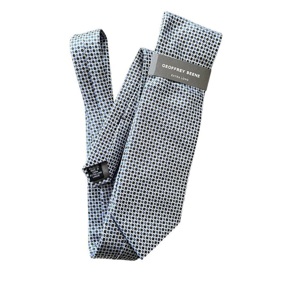 NWT GEOFFREY BEENE Blue & White Patterned X-Long Tie
